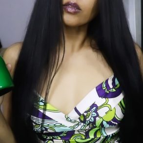 Hot Black Hair Teen Strips on Webcam